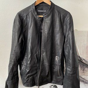 Black John Varvatos Black moto jacket.